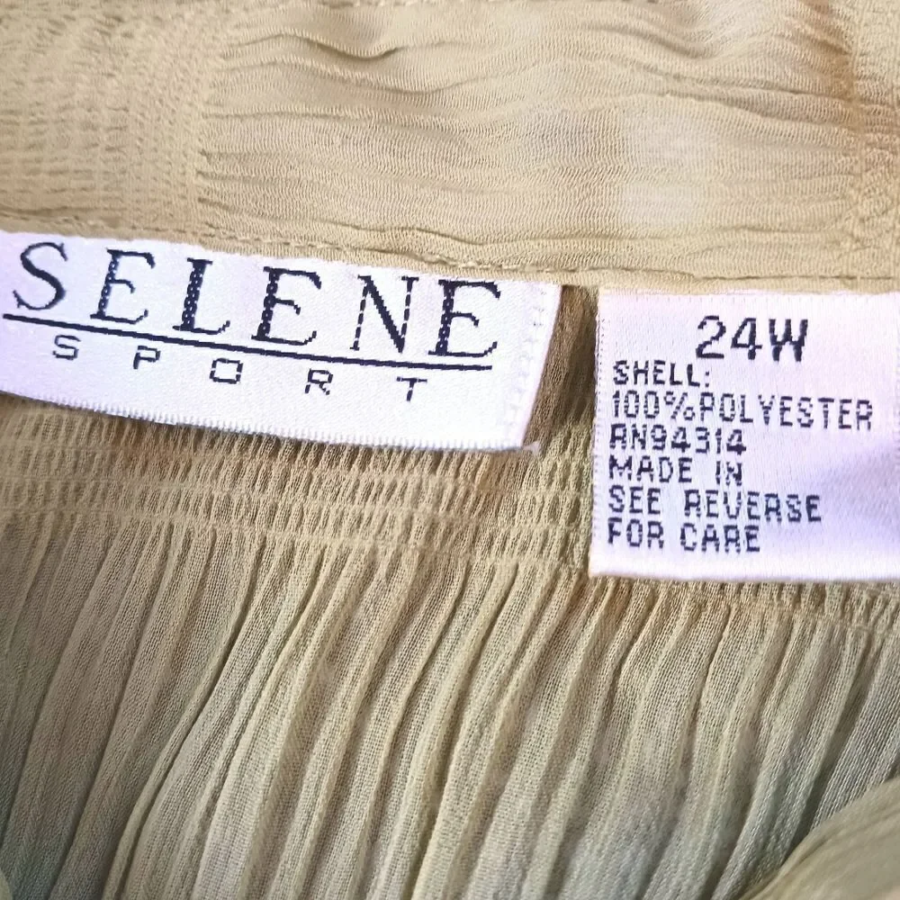 Three Piece Pant Set Lightweight Pockets Long Sleeve Gauzy Spring Green Size 24 - Picture 9 of 12